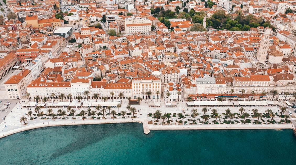 Split Riviera in the central city of Split neae the sea. 